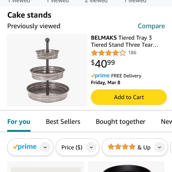 3 Tier Metal Tray, Indoor & Outdoor Use, like new, farmhouse style - Picture 8 of 10